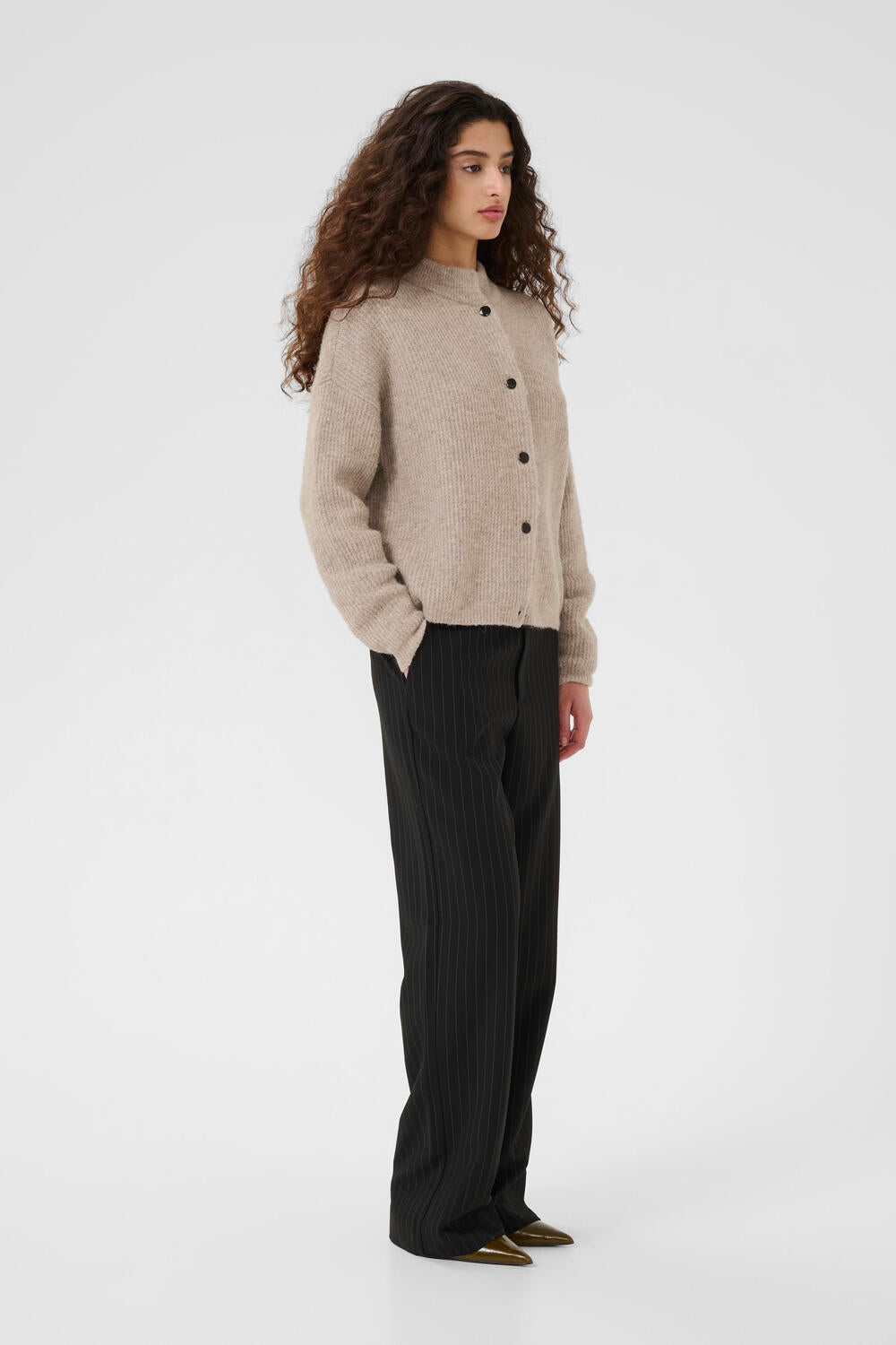 AlphaGZ uldcardigan - Warm Sand Melange